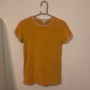 Yellow and White Top